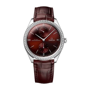 Omega De Ville Trésor Master Chronometer Power Reserve Stainless Steel / Diamond / Burgundy