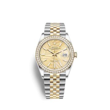 Rolex Datejust 36 Stainless Steel / Yellow Gold / Diamond / Champagne - Palm / Jubilee