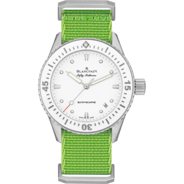 Blancpain Fifty Fathoms Bathyscaphe Stainless Steel / White / Green Nato