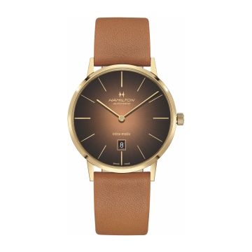 Hamilton Intra-Matic 42 Yellow Gold / Brown