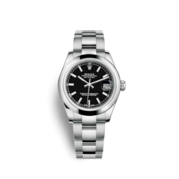 Rolex Datejust 31 Stainless Steel Domed / Oyster / Black