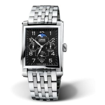 Oris Rectangular Complication Stainless Steel / Black - Arabic / Bracelet