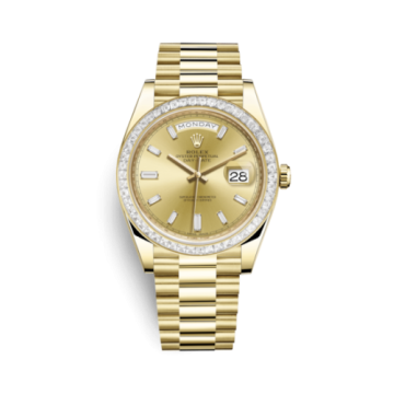 Rolex Day-Date 40 Yellow Gold - Baguette / Champagne - Baguette