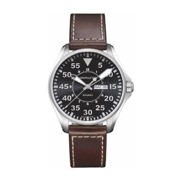 Hamilton Khaki Pilot Day Date Quartz 42 Stainless Steel / Black
