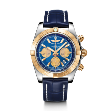 Breitling Chronomat 44 Stainless Steel / Rose Gold / Metallica Blue / Croco / Folding