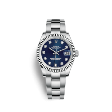 Rolex Datejust 31 Stainless Steel Fluted / Oyster / Blue - Diamond