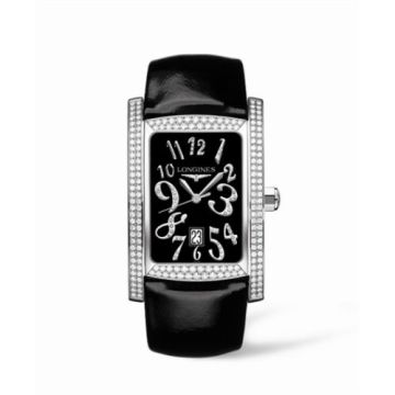 Longines DolceVita XL Stainless Steel Diamond Black