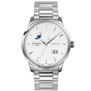 Glashütte Original Senator Excellence Panorama Date Moonphase Stainless Steel / Silver / Alligator / Folding