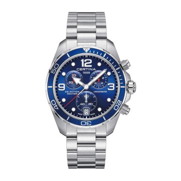 Certina DS Action Chronograph Stainless Steel / Blue / Bracelet
