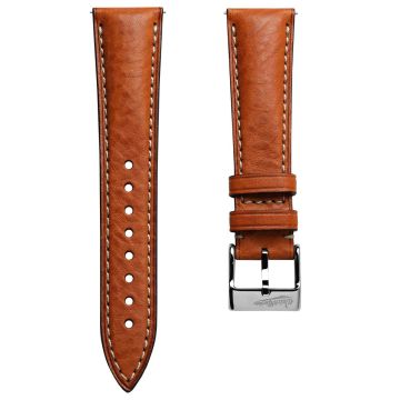 Highley Padded Minerva Italian Leather Watch Strap - Coral - 21mm