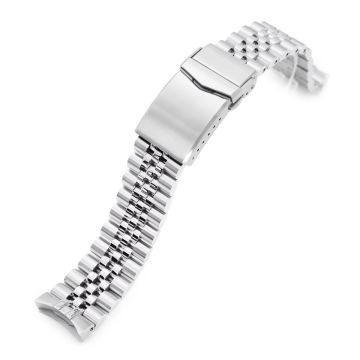 Super-J Louis JUB Watch Band for Seiko 5 Sports 38mm SRPK29 SRPK31 SRPK33, Stainless Steel - Brushed with Polished Center, V Diver Clasp - 20mm
