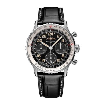 Breitling Navitimer B02 Chronograph 41 Cosmonaute Stainless Steel - Platinum / Black / Alligator - Folding