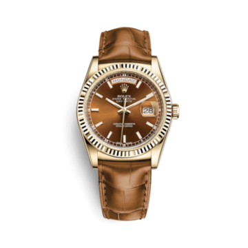 Rolex Day-Date 36 Yellow Gold / Strap / Cognac