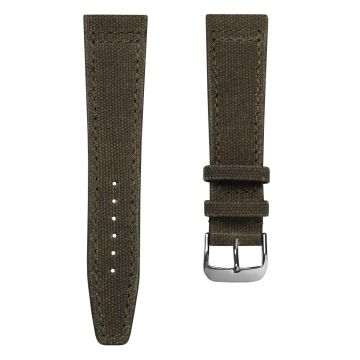 Handmade Two-Piece Canvas Watch Strap - Ranger Brown - 22mm