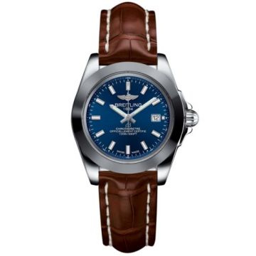 Breitling Galactic 32 Sleek Edition Stainless Steel / Horizon Blue / Croco