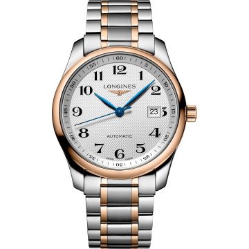 Longines Master Collection 40 Date Stainless Steel / Pink Gold / Silver-Arabic Bracelet