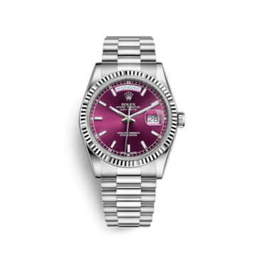 Rolex Day-Date 36 White Gold / President / Cherry