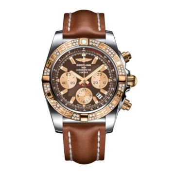 Breitling Chronomat 44 Stainless Steel / Rose Gold / Diamond / Metallica Brown / Calf