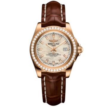 Breitling Galactic 32 Sleek Edition Rose Gold / Diamond / Pearl / Croco