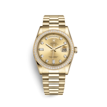 Rolex Day-Date 36 Yellow Gold Diamonds / President / Champagne Diamonds