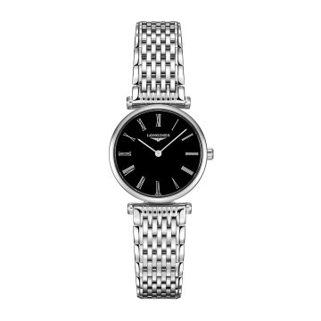 Longines La Grande Classique Quartz 24 Stainless Steel / Black - Roman / Bracelet