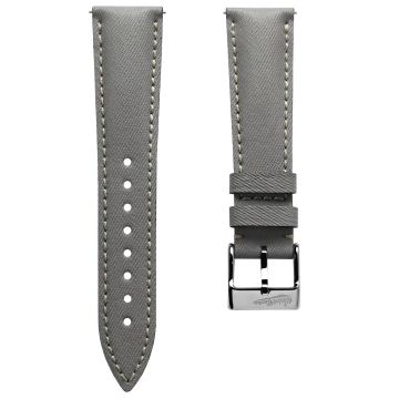Original Highley Padded Denim Italian Leather Watch Strap - Grey - 20mm