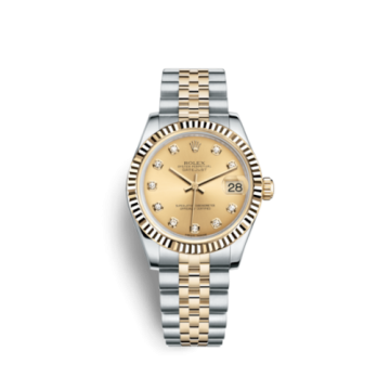 Rolex Datejust 31 Rolesor Yellow Fluted / Jubilee / Champagne Diamond