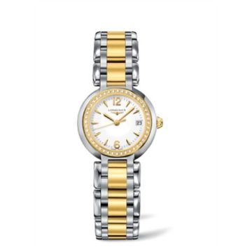 Longines PrimaLuna Quartz 26.5 Stainless Steel / Yellow Gold / Diamond / White / Bracelet