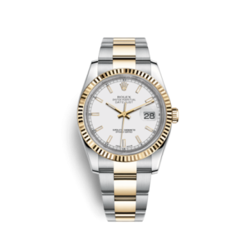 Rolex Datejust 36 Rolesor Yellow Fluted / Oyster / White