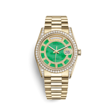 Rolex Day-Date 36 Yellow Gold Diamonds / President / Green Jade Carousel