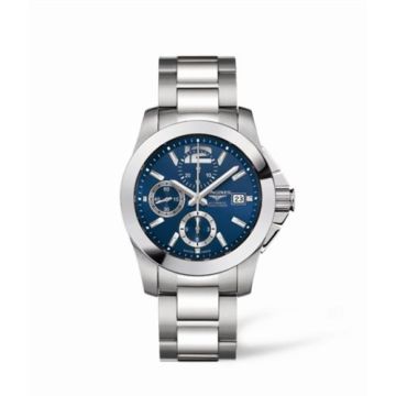 Longines Conquest Chronograph Blue Bracelet