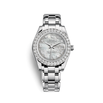 Rolex Datejust Pearlmaster 34 White Gold Diamond Mother of Pearl Roman