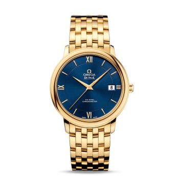 Omega De Ville Prestige Co-Axial 36.8 Yellow Gold / Blue / Bracelet