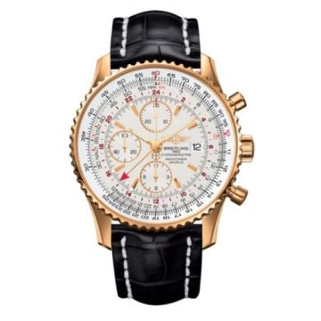Breitling Navitimer World Red Gold / Silver / Croco / Pin