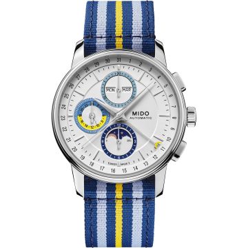 Mido Baroncelli Chronograph Moonphase Stainless Steel / Silver / NATO