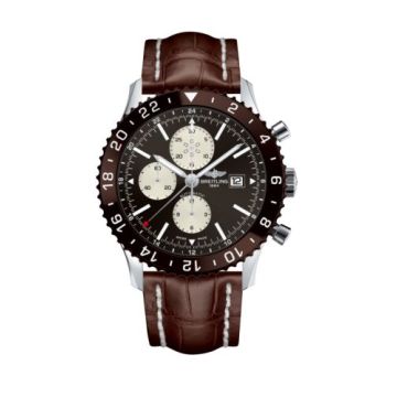 Breitling Chronoliner Stainless Steel / Bronze / Croco