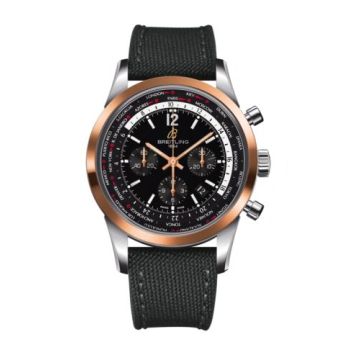 Breitling Transocean Chronograph Unitime Pilot Stainless Steel / Red Gold / Black / Military