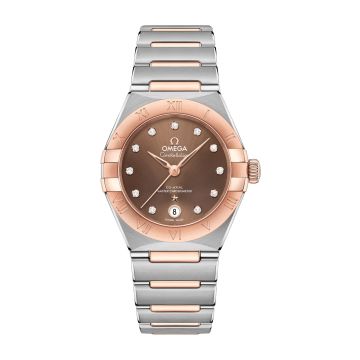 Omega Constellation Manhattan 29 Co-Axial Master Chronometer Stainless Steel / Sedna Gold / Brown  Diamond