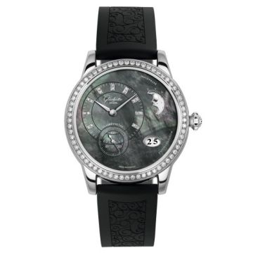 Glashütte Original PanoMatic Luna Stainless Steel / Tahiti MOP /  Rubber / Pin