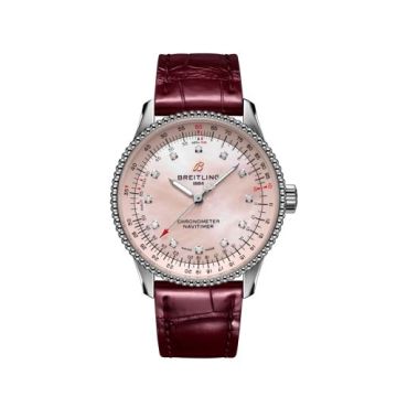 Breitling Navitimer 1 35 Automatic Stainless Steel / Pink MOP / eComm / Croco