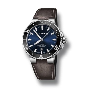 Oris Aquis Date 43.5 Stainless Steel / Blue / Calf