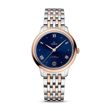 Omega De Ville Master Chronometer 34 Stainless Steel - Sedna Gold / Blue / Bracelet