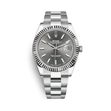 Rolex Datejust 41 Stainless Steel Fluted / Oyster / Dark Rhodium