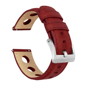 Crimson Red Rally Horween Leather Watch Band - 16mm
