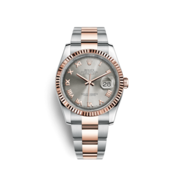Rolex Datejust 36 Rolesor Everose Fluted / Oyster / Steel Roman