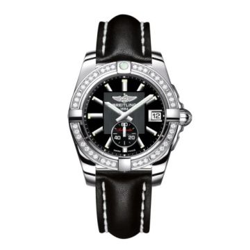 Breitling Galactic 36 Automatic Stainless Steel / Diamond / Volcano Black / Calf