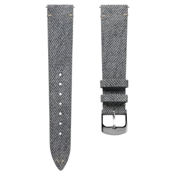 Arbour V-Stitch Denim Design Genuine Leather Watch Strap - Grey - 20mm