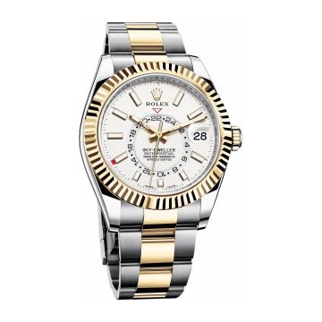 Rolex Sky-Dweller Stainless Steel / Yellow Gold / White / Oyster