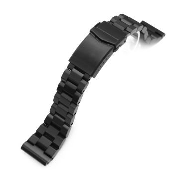 Hexad Watch Band Straight End, 316L Stainless Steel Diamond-like Carbon (DLC coating) V-Clasp - 22mm