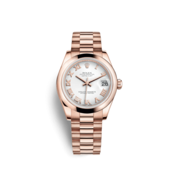 Rolex Datejust 31 Everose Domed / President / White Roman